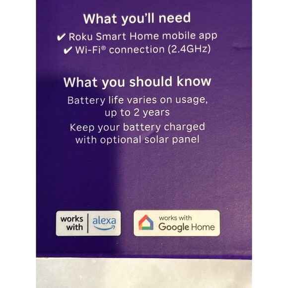 Roku Battery Camera Plus HD Video Wi-Fi Home Security Google Home & Alexa - Picture 3 of 7